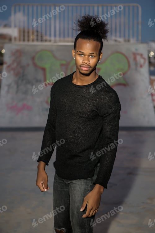 Preview: Modern black man in night time