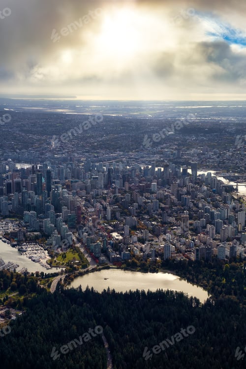 Preview: Downtown Vancouver, British Columbia, Canada. Aerial View of the Modern Urban City