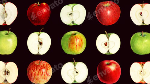 Preview: Hand drawn apple patterned background