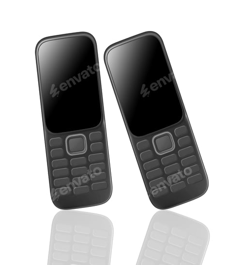 Preview: Simple cellphones isolated on white