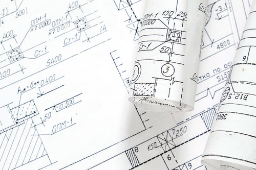 Preview: architect design working drawing sketch plans blueprints and making architectural construction model