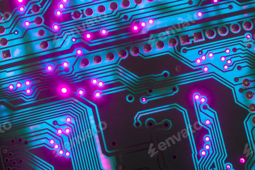 Preview: Electronic circuit board close up, background with circuit board