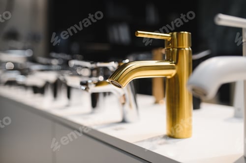 Preview: Water faucets in hardware store