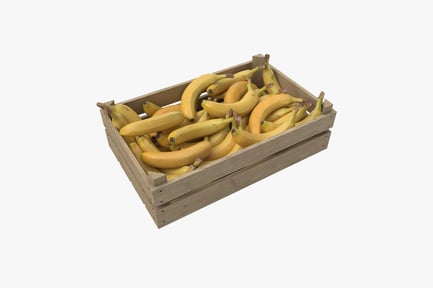 Preview: Ripe Bananas in Wooden Crate