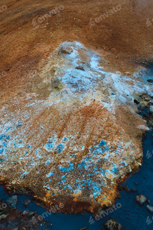 Preview: Closeup shot of a beautiful Sulphur valley in Iceland as a beautiful rocky background