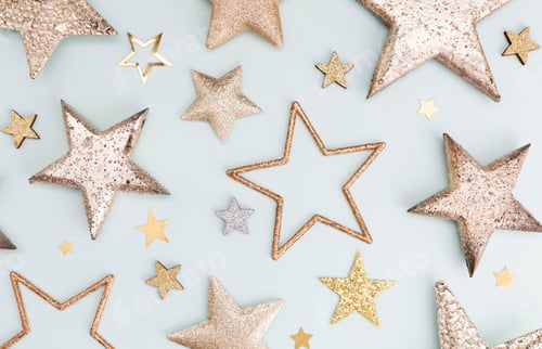 Preview: Christmas decor background. Flat lay, top view.