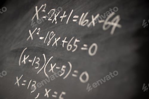 Preview: Algebra mathematic formula written on chalkboard