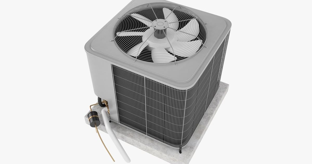 Residential Air Conditioner Condenser Unit 3D, Incl. air & condenser ...