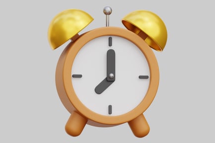 Preview: Vintage Wood Alarm Clock With Gold Bells
