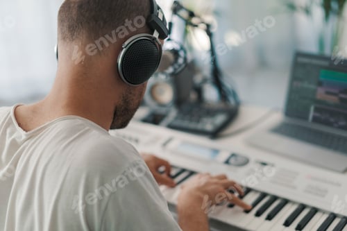 Preview: Professional musician playing in his studio