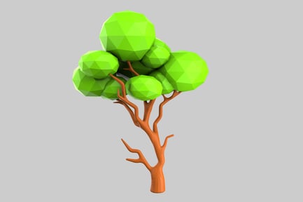 Preview: Low poly green tree asset