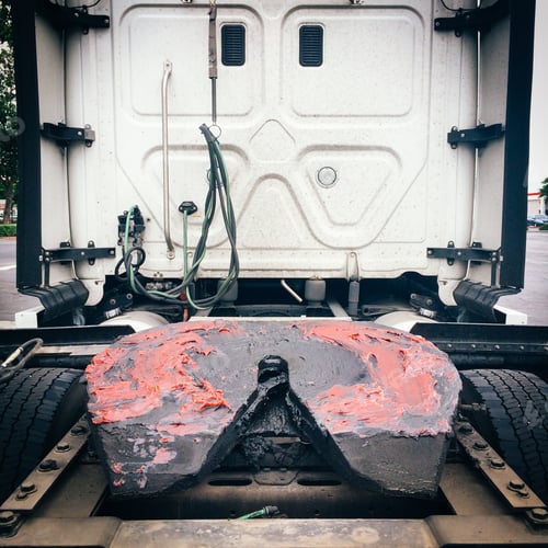 Preview: Greasy semi truck hitch plate