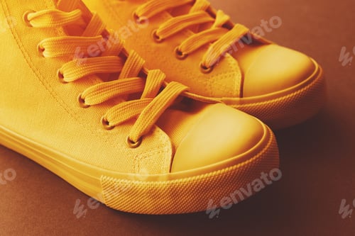 Preview: Brand new yellow sneakers on the floor
