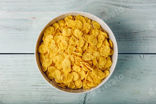 Preview: White bowl of corn flakes