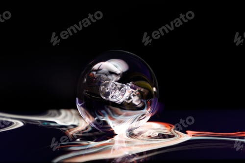 Preview: Intriguing white light emanating from a light bulb in a dimly lit setting