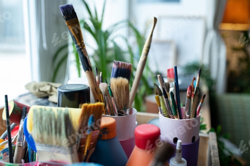 Preview: Bunch Of Paintbrushes Close-up