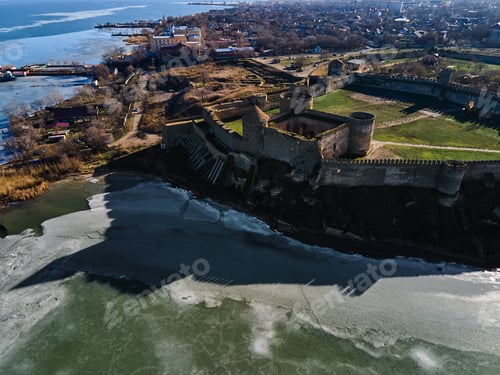 Preview: Aerial view of the Akkerman fortress in Belgorod-Dniester, Ukraine in winter