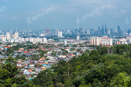 Preview: Kuala Lumpur skyline seen from Bukit Tabur Mountain, Malaysia, Southeast Asia