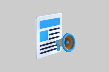 Preview: Document with megaphone marketing asset