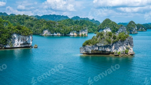 Preview: Rocks Landscape in Kabui Bay near Waigeo. West Papuan, Raja Ampat, Indonesia