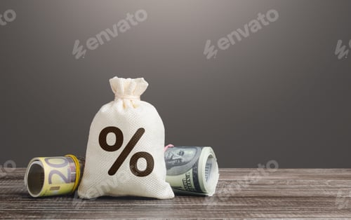 Preview: Money bag with percentage symbol.