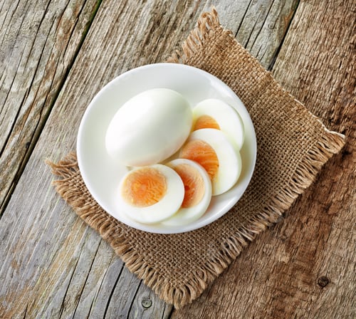 Preview: boiled egg on white plate