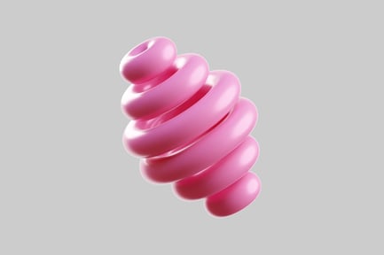 Preview: Pink Glossy 3D Spiral Abstract Shape