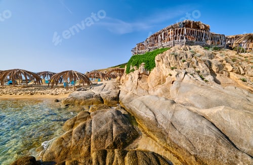 Preview: Beautiful beach and rocky coastline landscape in Greece