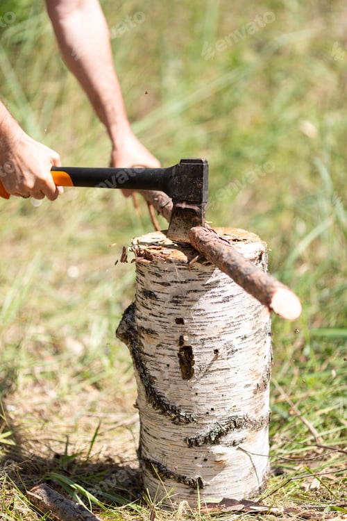 Preview: Chopping wood with an axe