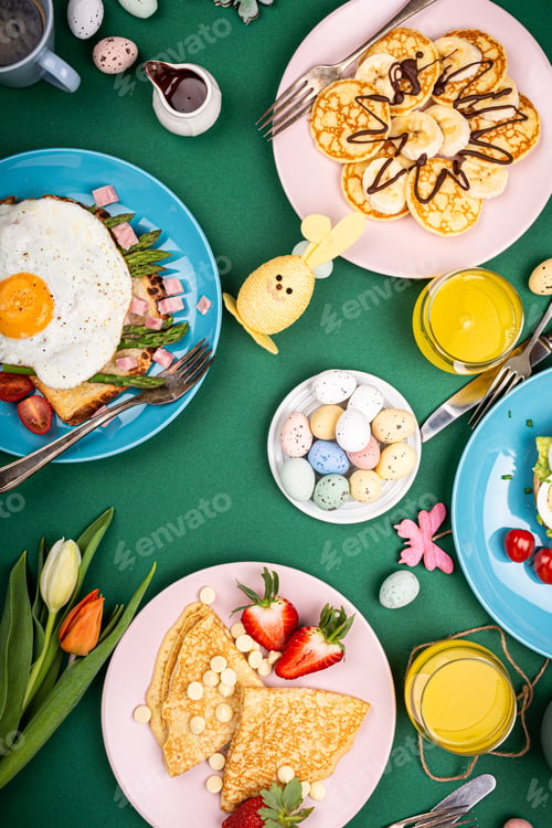 Preview: Easter breakfast flat lay
