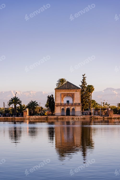 Preview: Menara Gardens and Atlas Mountains in Marrakech,Morocco.