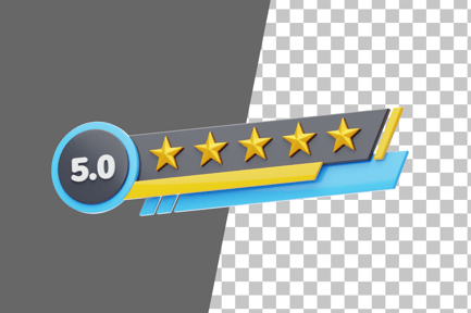 Five Of Five Star Rating 3D Icon
