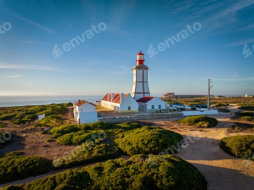 Preview: Lighthouse on Cabo Espichel cape Espichel on Atlantic ocean