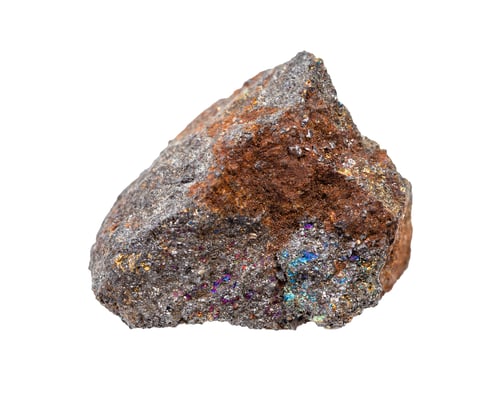 Preview: unpolished rusty Magnetite ore isolated