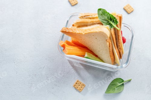 Preview: Sandwich lunch with vegetables to go