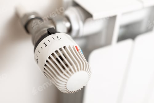 Preview: Close up of heating radiator thermostat showing maximum temperature