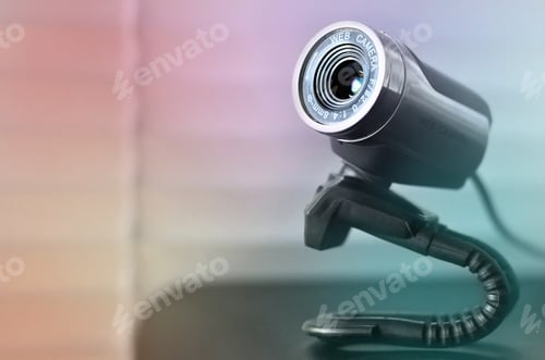 Preview: Macro photography of a wired web camera for stationary computers and laptops