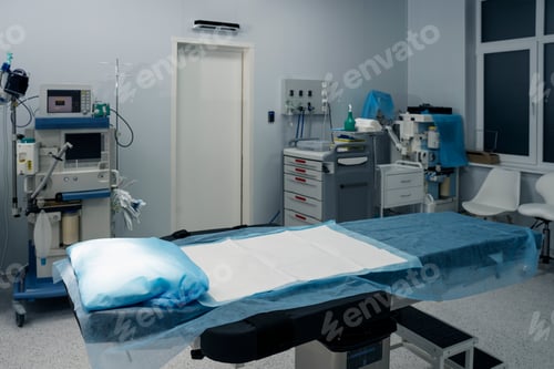 Preview: Close-up view of the operating table in the operating room