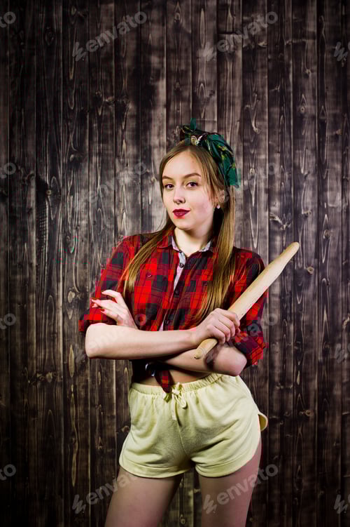 Preview: Young funny housewife pin up style