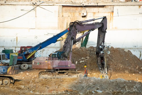 Preview: Pieces of Metal and Stone are Crumbling from Demolished Building Floors