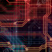 Preview: An abstract technological background consisting of a multitude of luminous guiding lines and dots