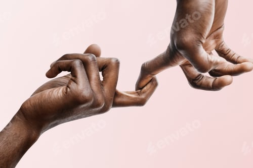 Preview: Man hooking his index fingers mockup