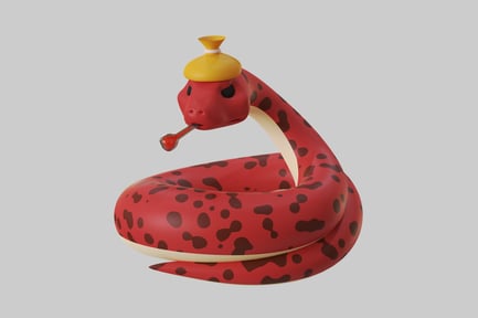 Preview: Red spotted snake with hat