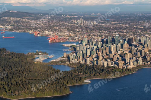 Preview: Aerial view of Downtown Vancouver City, British Columbia, Canada