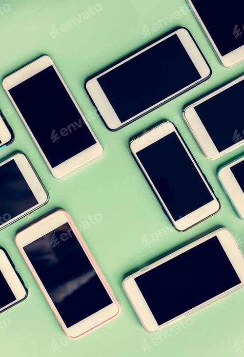 Preview: Smartphone device isolated on background