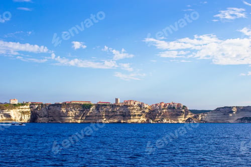 Preview: View of beautiful city of Bonifacio from boat, Corsica, France