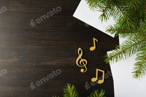 Preview: Blank Christmas letter with New Year decoration.