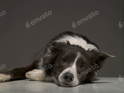 Preview: Border Collie dog breed on a gray background