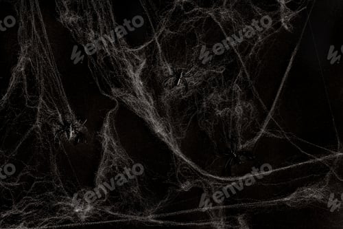 Preview: Little toys spiders on spider net for Halloween