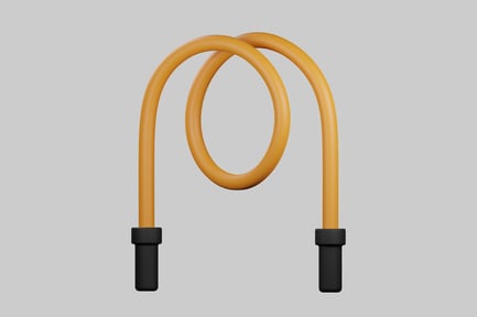 Preview: Yellow jump rope with black handles
